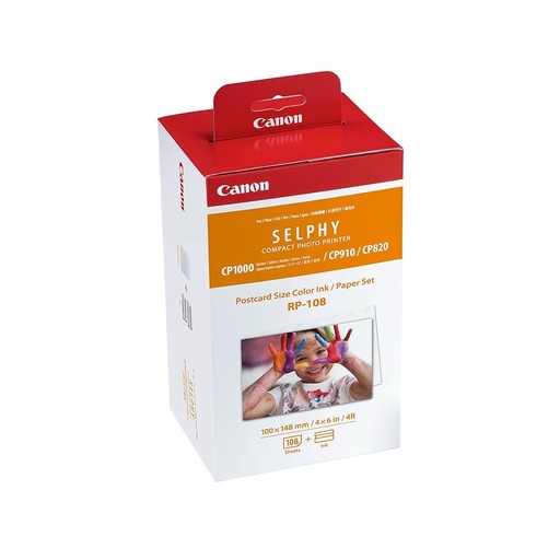 Canon Rp108 Post Card Size Color Ink / Paper Set
