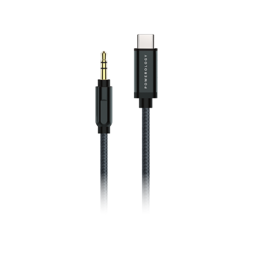 [PCAX12BK] Powerology Braided Audio Type-C to 3.5mm AUX Cable - 1.2m / 4ft