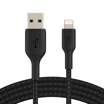 [CAA002BT2MBK] Belkin Braided Lightning to USB-A Cable (2m / 6.6ft, Black)