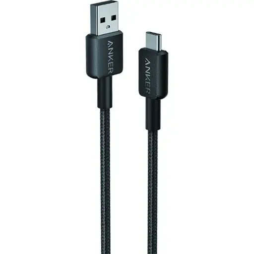 [A81H6H11.BK] Anker 322 USB-A to USB-C Cable Braided (0.9m/3ft) -Black 
