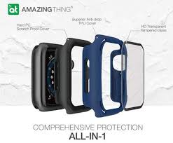 AT Anti-Bacterial Impact Shield Pro Glass+ Bumper for Apple Watch 