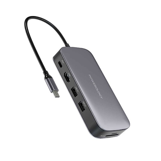 موزع USB-C ومحرك أقراص SSD من Powerology بسعة 256 جيجابايت، اتصال وتخزين متكاملين PD 100 وات