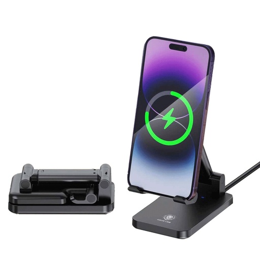 Green Lion Foldable 15W Wireless Charging Stand - Black