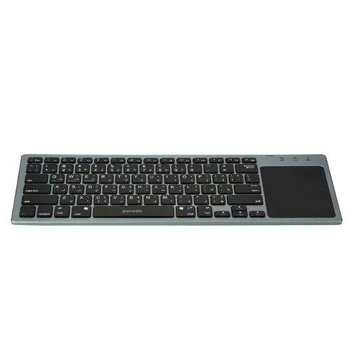 [PD-WKBTP] Porodo Wireless Keyboard With Touch-Pad Ultra Slim Compatible with Mac / Windows - Gray