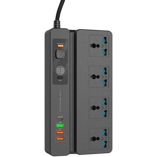 باورولوجي مشترك متعدد المنافذ، 4 مقابس و3 USB وUSB-C PD بقدرة 35 واط