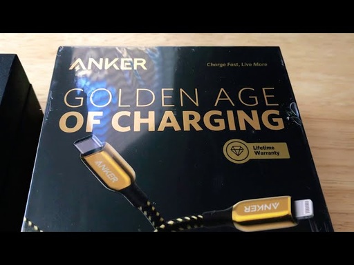 [A8843HB1-GD] Anker PowerLine+III Usb-C Cable With Lightning Connector 6ft(Gold