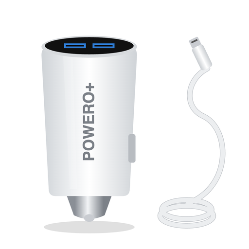 Powero+ Tiny Car Charger Set with Micro USB Cable