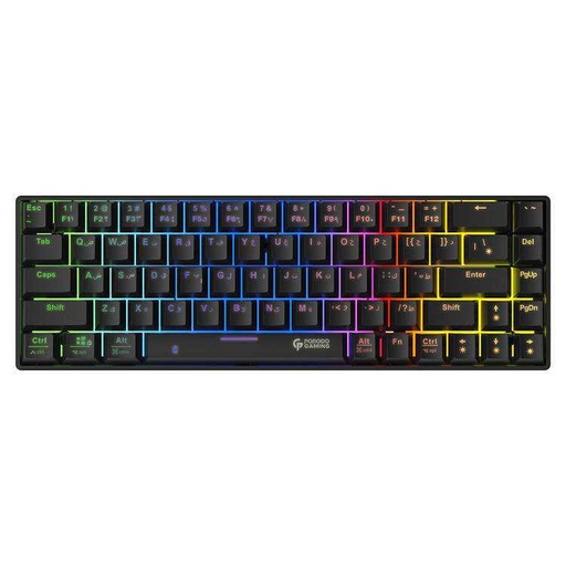 [PDX214-BK] Porodo Gaming 68Keys Mechanical Keyboard Wired And Bluetooth