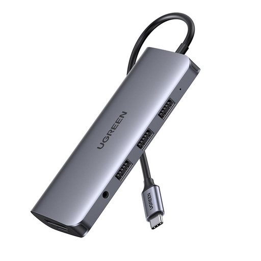 دورو موزع USB-C، 4 في 1، PD بقدرة 100 واط مع HDMI وUSB و3.5 ملّم