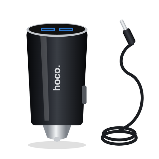 شاحن سيارة Hoco Z40 مع كابل USB إلى Lightning