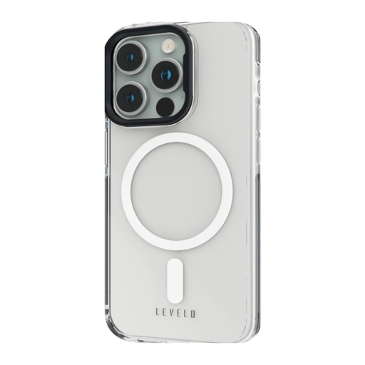 غطاء Levelo Flexiguard الشفاف بتقنية MagSafe لهاتف iPhone 15 Pro Max – أسود