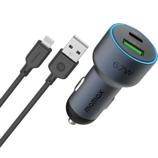 Momax Move 67W Dual Port Car Charger+ 1m 100W