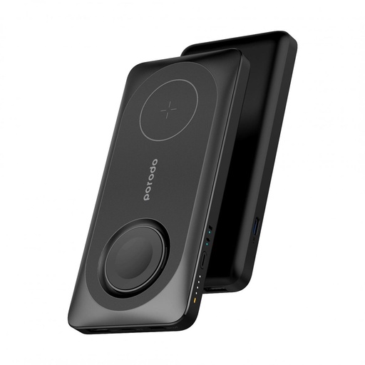 [PD-PBFCH021-BK] Porodo Magsafe Power bank 10,000mah with Foldable Apple Watch Charger PD 20W