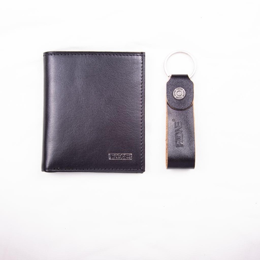 Fzone Leather Wallet Folded Card Holder Magnet - Black