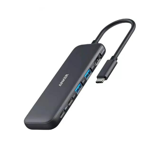 أنكر موزّع USB-C موديل 332 متعدد المنافذ 5 في 1 – أسود