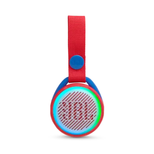 JBL JR POP - مكبر صوت بلوتوث محمول مقاوم للماء مصمم للأطفال - أحمر