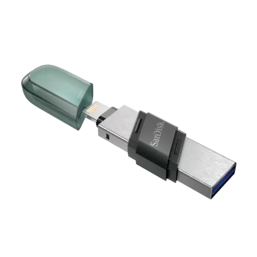 محرك أقراص فلاش SanDisk iXpand USB 3.0 قابل للطي بسعة 32 جيجابايت - أخضر بحري