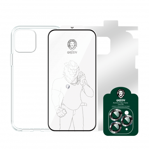 Green Lion 4 in 1 360° Protection Pack for iPhone 12 Pro Max - Blue
