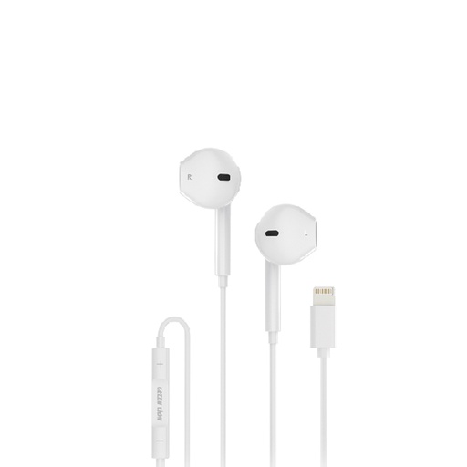 [GNSTROEPLGWH] Green Lion Wired Stereo Earphones with Lightning Connector - White