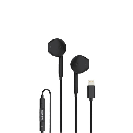 [GNSTROEPLGBK] Green Lion Wired Stereo Earphones with Lightning Connector - Black