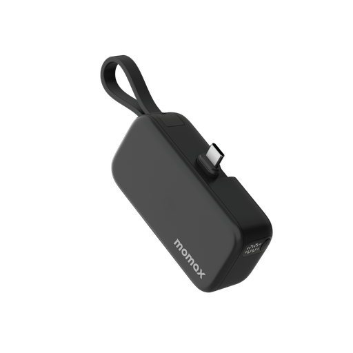 [IP130] بنك طاقة موماكس 1-باور ميني 5000 مللي أمبير/ساعة 3 في 1 مع قابس USB-C أسود