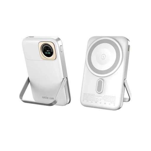 [GNVLPX44P10WH] شاحن متنقل من جرين ليون، سعة 10000 مللي أمبير، يدعم الشحن السريع بقوة 22.5 واط - أبيض
