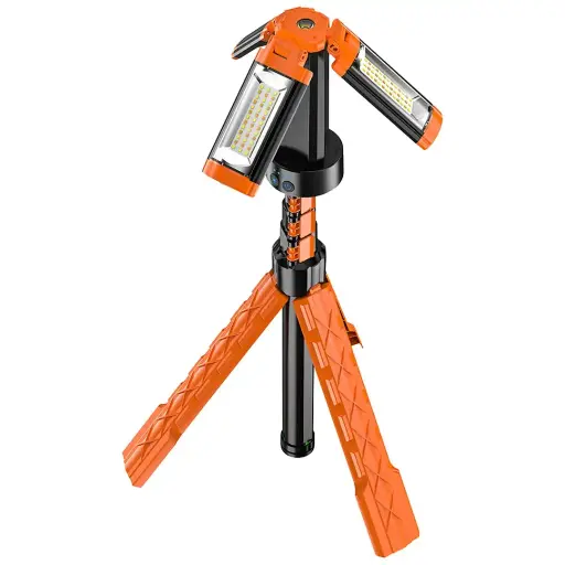 [PDLFSTXQZ10OR] Porodo Lifestyle Foldable Multi-Mode LED Light with Tripod Base - Orange