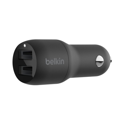 [CCB001BTBK] Belkin Dual Usb-A Car charger 24W Black