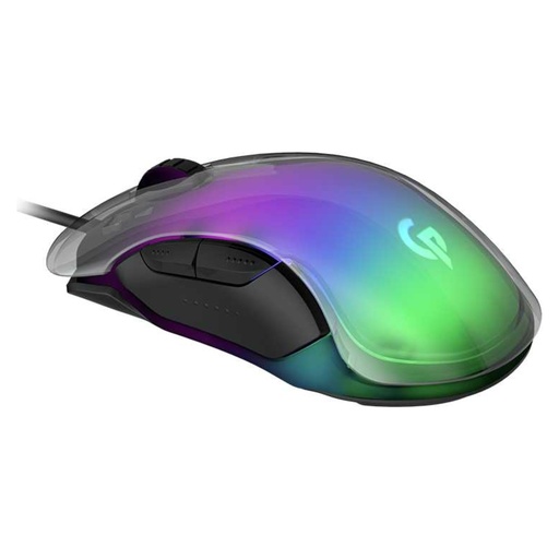 Porodo Gaming Mouse RGB 8D Crystal Shell 12800 DPI – Black