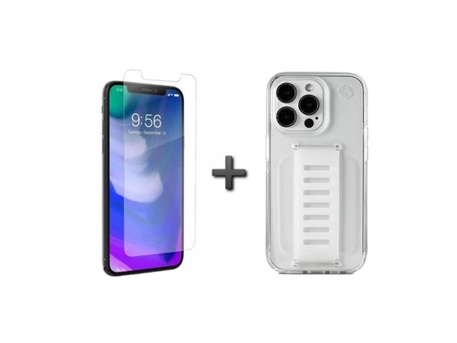 Grip2U Anti-Microbial Screen Protection Grip2U Slim Case for iPhone 12/12 Pro