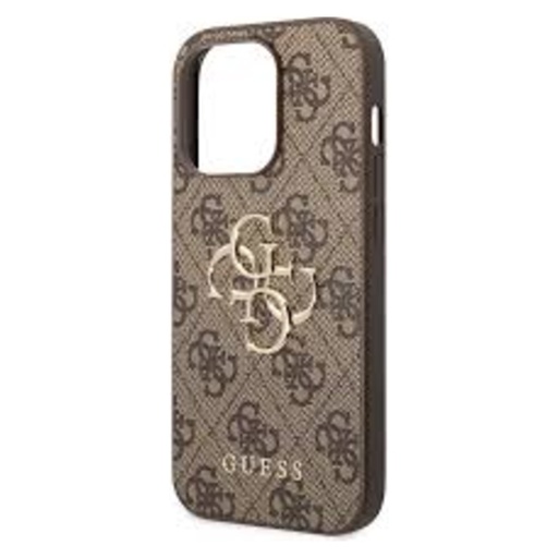 Guess 4G PU Leather Case with Metal Triangle Logo for iPhone 15 Pro / Pro Max