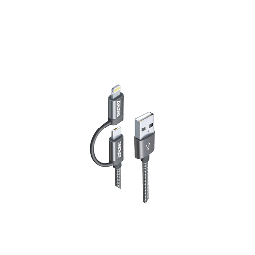 [ZD21C1-GY] Zendure - 2in1 Micro USB Cable With Lightning Adapter