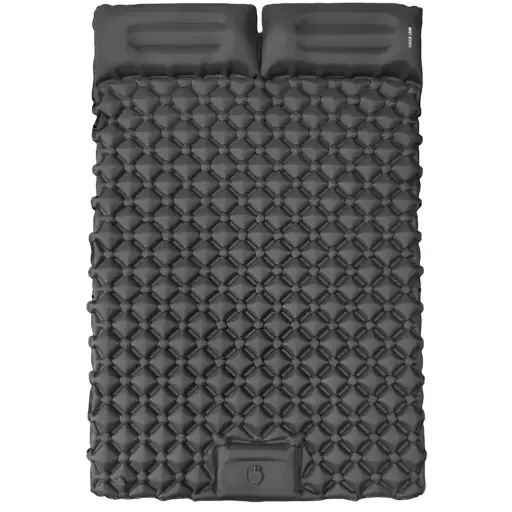 [GNDUAIRMATGY] Green Lion Double Air Bed Inflatable Air Mattress - Gray