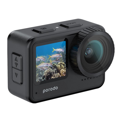 Porodo Dual-Screen 4K Action Camera with Stabilisation – Black