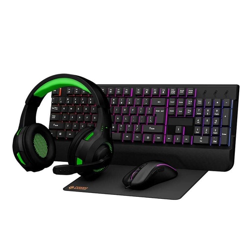 [PDX213-BK] Porodo Gaming Set 4-in-1(Keyboard, Mousepad, Mouse, Headphone)