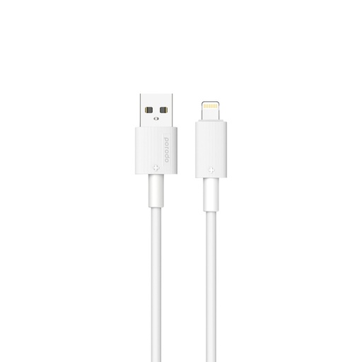 كابل شحن متين من Porodo USB-A إلى Lightning - أبيض