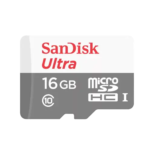 بطاقة SANDISK ULTRA ميكرو SD سعتها 16 جيجابايت بسرعة 80 ميجابايت/ثانية