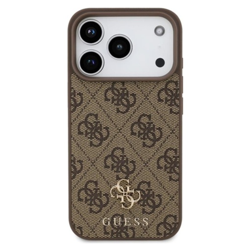 Guess MagSafe Leather Case for iPhone 17 Pro Max Brown