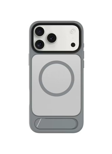 [LVLMTO17PMCLGY] Levelo Matteo Case With Bottom Stand Grip For iPhone 17 Pro Max - Cloud Grey