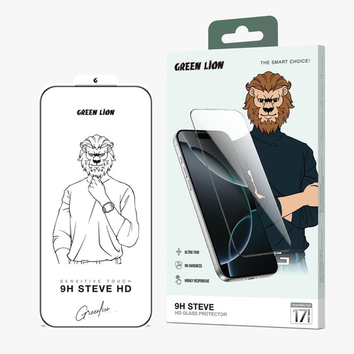 Green Lion 9H Steve HD Screen Protector for iPhone 17 Pro Max - Clear