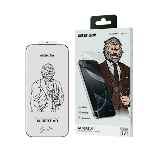 Green Lion Albert AR Screen Protector for iPhone 17 Pro - Clear