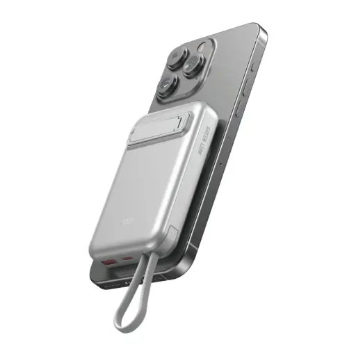 [GNDXBMG10KSL] Green Lion DXB MagSafe 10000mAh Power Bank  - Silver