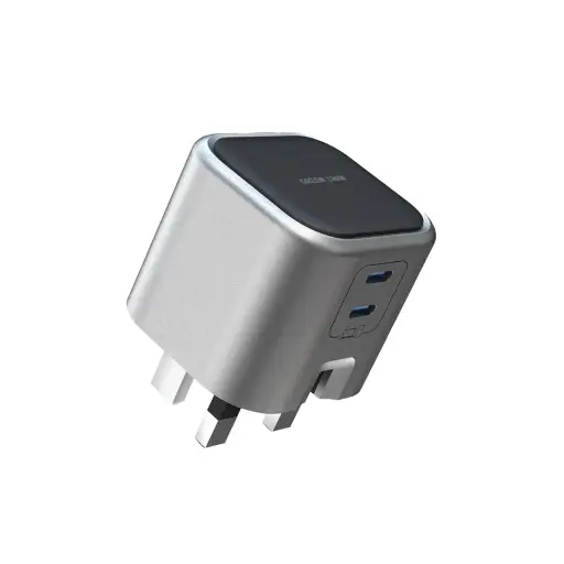 محول GaN من جرين ليون بقوة 45 واط ومنفذين USB-C - رمادي