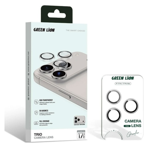 Green Lion Trio Camera Lens for iPhone 17 Pro & Pro Max – Clear
