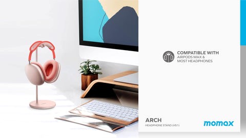 [HS1] Momax Arch Headphone Hanger HS1 Ross Gold