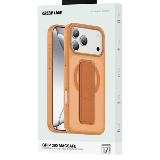 Green Lion GRIP 360 MagSafe Case for iPhone 17 Pro – Orange