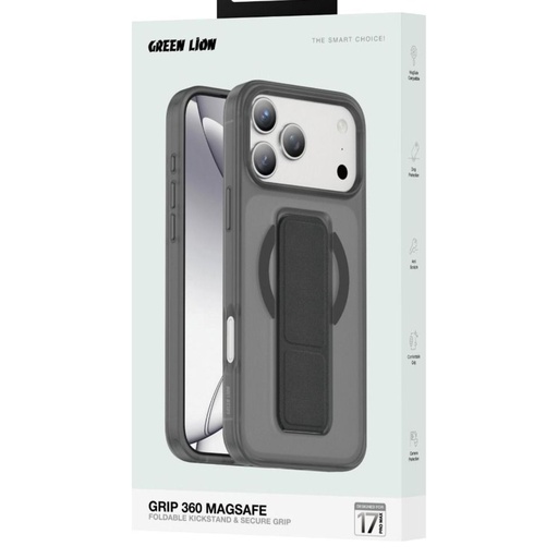 Green Lion GRIP 360 MagSafe Case لـ iPhone 17 Pro – أسود