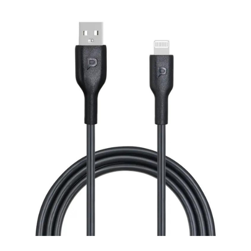 [PCAB003-BK] كابل Powerology USB-A إلى Lightning لمزامنة البيانات والشحن بطول 1.2 متر، أسود