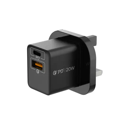 [UM36UKW] Momax Oneplug 20W 2-Port Mini Wall Charger Black
