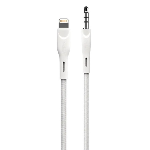 Green Lion Aux 3.5 To Lightning Cable 1.2M 2.4A - White